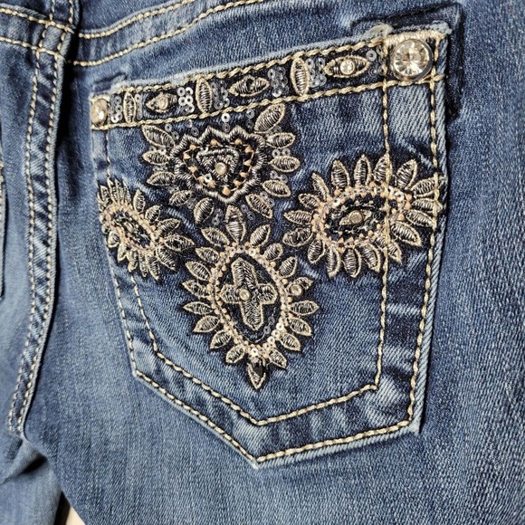 Miss Me womens sz 29 cut off cropped slim boot cut jeans stretch mid rise - Picture 7 of 10